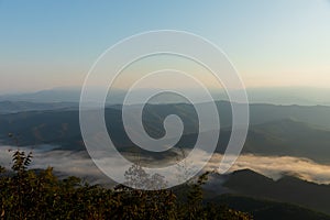 Mountain view morning of the hills around Landscape of Doi Samer Dao in Sri Nan National Park ,