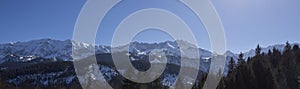 Mountain view at Partnachklamm in Garmisch-Partenkirchen, Bavaria, Germany, wintertime