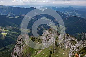 Mountain view with Pine forest in Slovakia