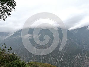 the mountain view of Qiang village