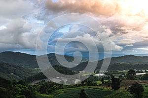 Mountain view rainy season Black cloud