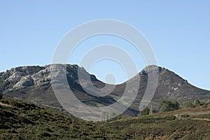 Mountain view with sinuous shapes.