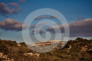 Mountain view at sunset time, Israel, Samaria.