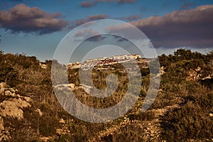 Mountain view at sunset time, Israel, Samaria.