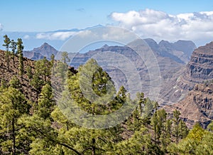 Mountain view from Tauro Mountain in Gran Canaria, Spain photo