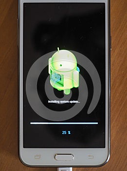Android OS installing system update