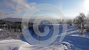 Mountain view from Are Valadalen plateau in Jamtland in Sweden