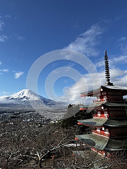 Mountain view winter japan