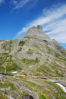 Mountain with viewing balcony. Trollstigen.