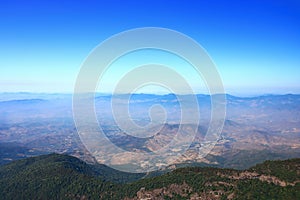 Mountain viewpoint of Kew Mae Pan scenery at Doi Inthanon national park , Chiang Mai , Thailand