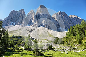 Mountain views from Adolf Munkel trail, Dolomite Alps, Italy