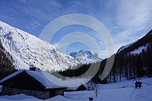 Mountain views in Chamonix while Ski Touring