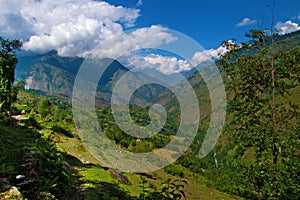 Mountain views of the Tatopani area during trekking around Annapurna Annapurna Circuit, Himalaya, Nepal