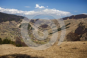 A mountain village located in the valley