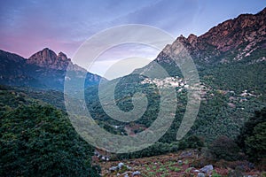 Mountain village of Ota Corsica France