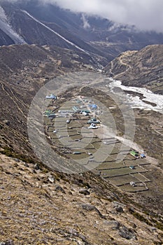 The mountain village of pheriche nepal