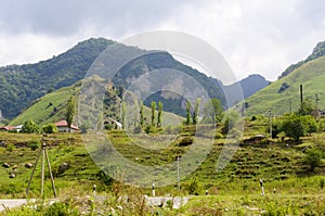 Mountain village on the side of a mountain