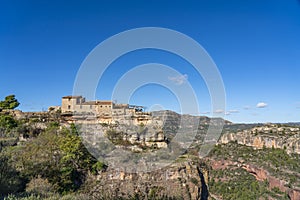 Mountain village Siurana with the historical stone houses in Tarragona