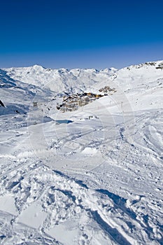 Mountain village on ski slopes