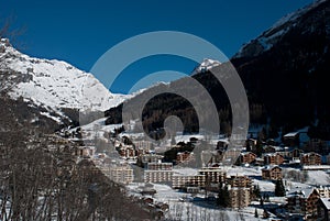 Mountain village under the snow