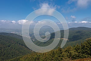 Mountain village , view from lookout place Trojanovice, Beskid Mountains