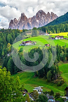 Mountain Village in Villnoss, Dolomites, Italy