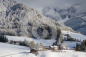 Mountain village in winter photo