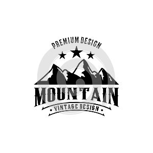 Mountain vintage logo design template