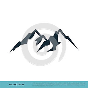 Mountain, Volcano, Summit, Peak Icon Vector Logo Template Illustration Design. Vector EPS 10