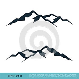 Mountain, Volcano, Summit, Peak Icon Vector Logo Template Illustration Design. Vector EPS 10