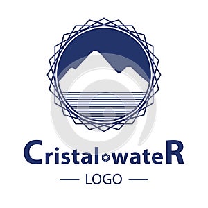 Mountain and Water Logo Template Design Vector, Cristal Water Emblem, Design Concept, Creative Symbol, Icon. Vector illustration