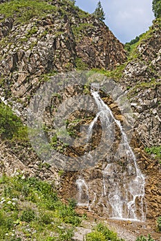 Mountain waterfall, in Karachay Cherkessia