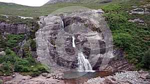 Mountain Waterfall Scenery Along The A82 in Scotland