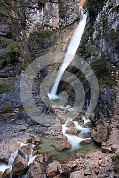 Mountain waterfall and stream