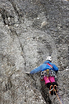 Mountain winter climbing photo