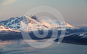 Mountain at winter in Norway, Tromso