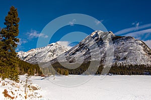 Mountain winter scenery Banff Alberta