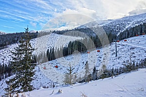 Mountain winter snowed landscape, Slovakia