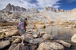 Mountain Woman Backpacker