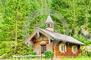 Mountain wooden chapel, Zillertal, Austria