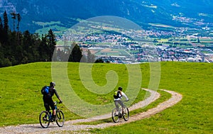 Mountainbike downhill in Maienfeld Switzerland