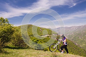 Mountainbike girl in nature