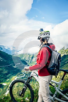 Mountainbiker With Actioncam On Helmet