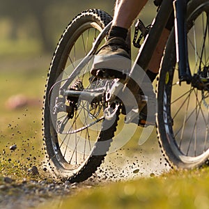 Mountainbiker on a singletrail