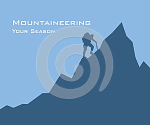 Mountaineer climbs a mountain