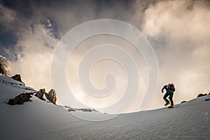 Mountaineer at dawn.