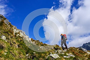 Mountaineer man climbing