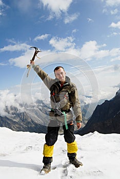 Mountaineer at the top
