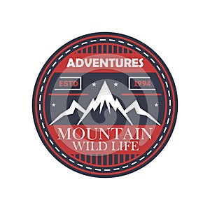 Mountaineering adventures vintage isolated badge