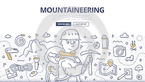 Mountaineering Doodle Concept photo